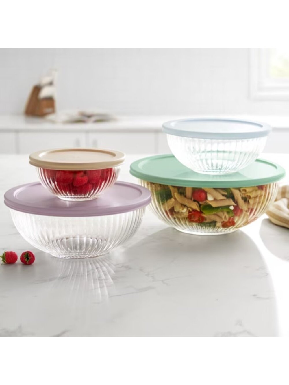 The Pioneer Woman Home Multicolor 8-Piece Borosilicate Glass Mixing Bowl Set